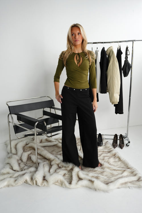 Georgia Wrap Top - Olive