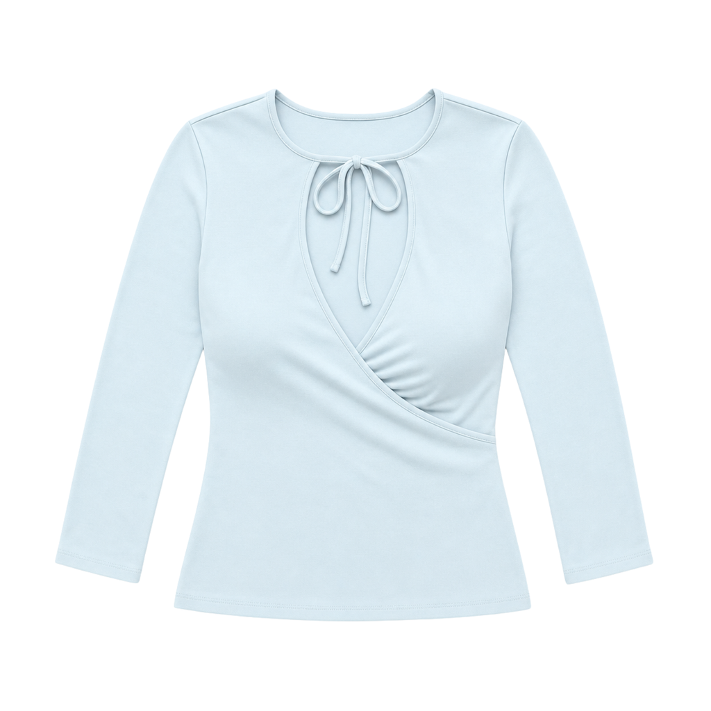 Georgia Wrap Top - Aqua