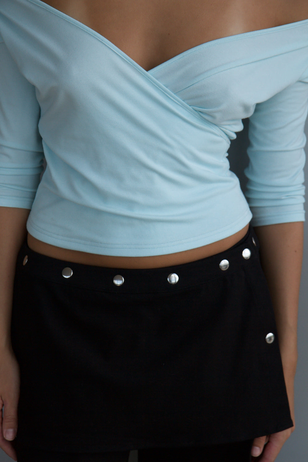 Georgia Wrap Top - Aqua - Pre order