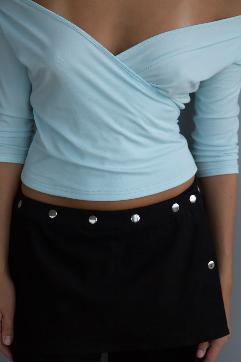 Georgia Wrap Top - Aqua