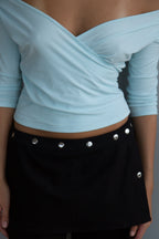 Georgia Wrap Top - Aqua