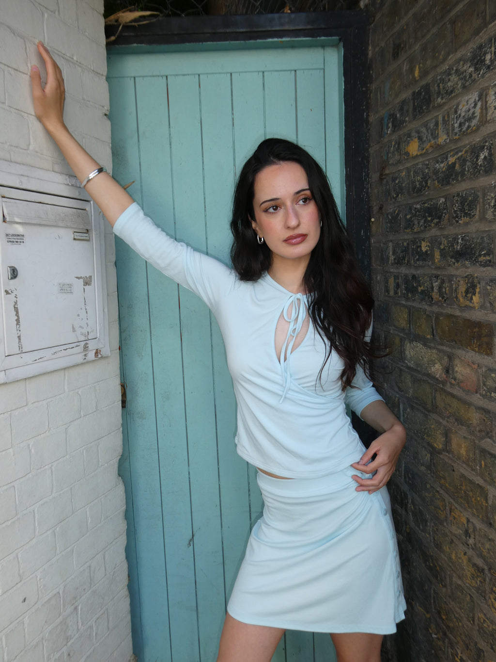 Georgia Wrap Top - Aqua
