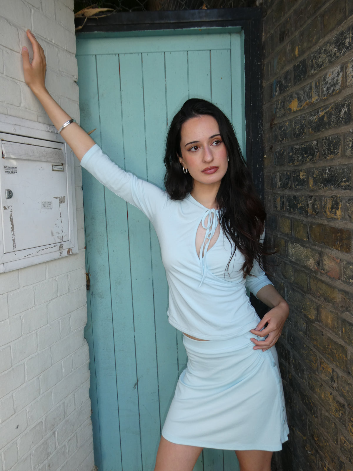 Georgia Wrap Top - Aqua